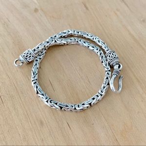 Sterling Silver Unisex Byzantine Bracelet, Silver Chain, Men’s Bracelets